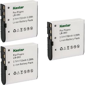 Kastar 1-Pack Battery Replacement for Kodak LB-060 LB060 Battery, Kodak PixPro AZ522, PixPro AZ525, PixPro AZ526, PixPro AZ527, PixPro AZ528 Camera, Minolta MN53Z 16MP FHD Wi-Fi Bridge Camera