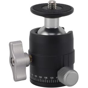 360 Degree Rotating Ball Head Compact Design Panoramic Tripod Head for Cameras and Fill Lights Small and Lightweight