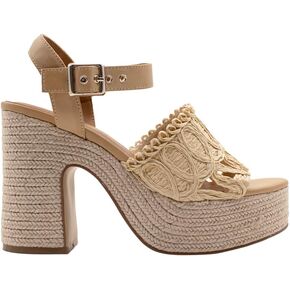 Sbicca Womens Bisbee Raffia Platform Espadrille Casual Sandals Casual High Heel 3" & Up - Brown