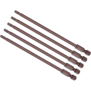 بت مفك البراغي torx المغناطيسي ، T20 6 "طول 1/4" سداسي سداسي ، S2 Steel Star 6 Point Drill Driver Proof - (التطبيقات: لإصلاح السيارات) ، 5 قطع