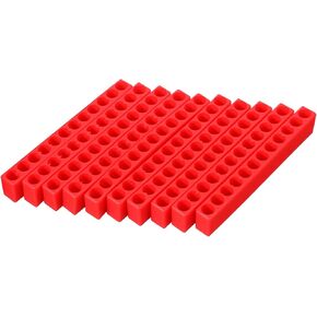 10 PCS 12 Holes Hex Shank Bit Holder 1/4 Inch Red Screwdriver Bit Holder Bits Storage Plastic Storage Organizer Hex Shank Bits Storages