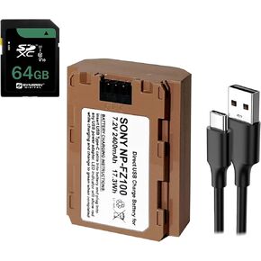 Synergy Digital Accessory Kit, Compatible with Sony a7R V Mirrorless Digital Camera Includes: SDNPFZ100 Battery, SY-SD64GB Memory Card