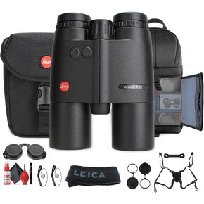 Leica Geovid R SE 10x42 Compact Lightweight Rangefinder Binocular (40826) + Sling Backpack + Cleaning Kit + Suspender Harness + 2 x Cap Keeper