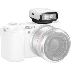 Universal Camera Flash Mini On-Camera Flash Light GN8 6500K Camera Speedlite 3-Level Brightness Manual/Auto Flash Built-in Battery Replacement for Fujifilm Ricoh Olympus Panasonic Canon Nikon