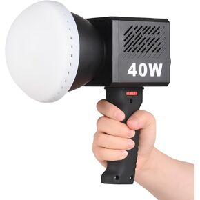 Portable COB Video Handheld Photography Fill 40W 2500K-6500K Dimmable 9 Scene Effe Built-in Battery with Handle Reflector Diffuser for Indoor Vlog Live Streaming