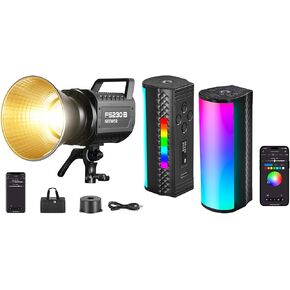 NEEWER FS230B LED Video Light 2.4G/APP Control, 230W Bi Color COB Silent Photography Continuous Output Lighting 110000lux/m, 2700K-6500K, CRI 97+, TL97C Magnetic Handheld Light Wand Included