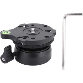 DY-60N DSLR Camera Tripod Head Leveling Base with 3/8 Screw, Mini Bubble Leveler for Stabilization & Precision, Aluminum Alloy, Portable for Photography (DY-60A 1/4 Screw)