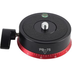 -75 Aluminum Alloy Panoramic Ball Head 360° DSLR Tripod Head with Bubble Level and UNC 3/8 Screw