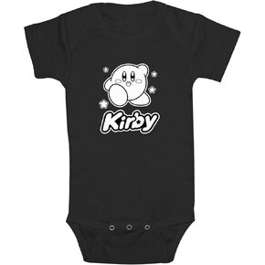 Infant's Nintendo Kirby Black and White Portrait Bodysuit