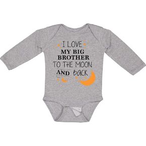 inktastic I Love My Big Brother To the Moon and Back Long Sleeve Creeper