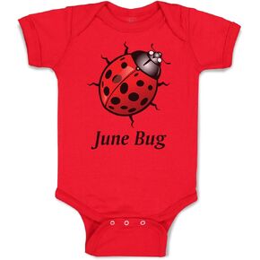 Custom Baby Bodysuit June Bug Ladybug Funny Cotton Boy & Girl Baby Clothes