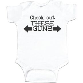 Check Out These Guns Arms Funny Baby Boy Bodysuit Infant