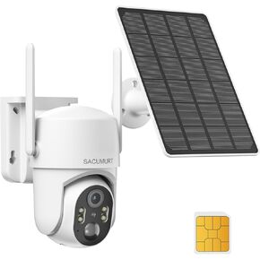 Global 4G LTE Cellular Security Cameras Wireless Outdoor, No WiFi Security Camera, Solar Cameras Outdoor Wireless, Human Detection, 360 PTZ, 2K HD Color Night Vision, IP66 Waterproof