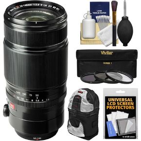 Fujifilm 50-140mm f/2.8 Xf R LM OIS WR Zoom Lens + Backpack + 3 UV/CPL/ND8 Filters + Accessory Kit