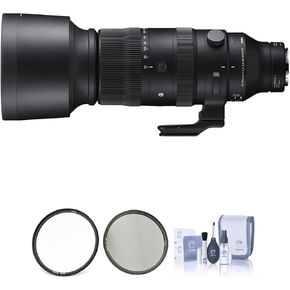 Sigma 60-600mm f/4.5-6.3 DG DN OS Sports Lens for L Mount Bundle with Haida 105mm MC Clear and CPL Filters, Cleaning Kit