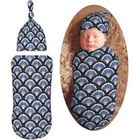 Eagle On Green Background Newborn Swaddle Blankets Hat Sets Soft Baby Receiving Blanket Swaddle Sack for Baby Shower Infant Boy Girl Gift