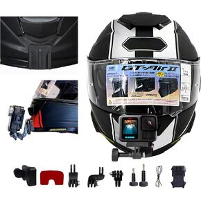 متوافقة مع مجموعات SHOEI GT AIR 2 سهلة تثبيت دراجات نارية للدراجات النارية التي تحافظ على عدسة الكاميرا في الموضع المركزي المخصص لـ GoPro Hero ، Insta360 ، DJI ، قوس الكاميرا القابلة للتعديل