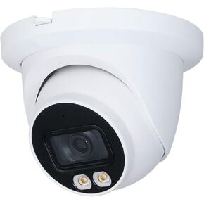 4MP HD Full Color PoE Turret Network Camera IPC-HDW2449TM-S-IL, IP Security Camera for Dahua N43BJ62, Smart Motion Detection, Dual Illumination, LED/IR Night Vision, IP67, 2.8mm Fixed Lens, White