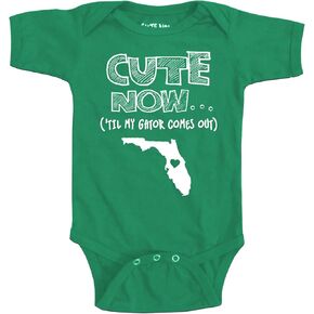 Cute Now... 'Til My Gator Comes Out - Baby Infant State of Florida Bodysuit Short Sleeve NB-18M