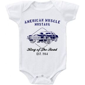 American Muscle Mustang Racing GT500 Classic Cars Speed Shop 1964 Cotton Baby Romper Bodysuit