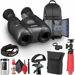 Canon 8x20 is Image-Stabilized Binoculars (3639C002) with Tripod Adapter + Backpack + Flexible Tripod + Cleaning Kit (Renewed)