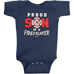 Threadrock Baby Boys' Proud Son of a Firefighter Infant Bodysuit