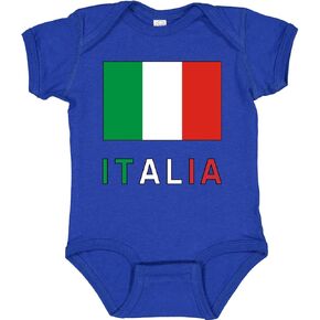 inktastic Italy Flag & Italia - Black Border Baby Bodysuit