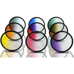 Opteka 58mm HD Multicoated Color Filter Kit لكاميرات SLR الرقمية تشمل: الأحمر ، البرتقالي ، الأصفر ، الأخضر ، بني ، أرجوان