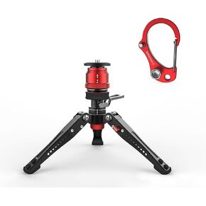 IFOOTAGE Mini Tripod for Camera and Tool Hook Red, Professional Tabletop Tripod with Pedal for Photography, Small Tripod Max Load up to 17.64 lbs, Desktop Tripod Compatible with Sony, Nikon, Canon DSL