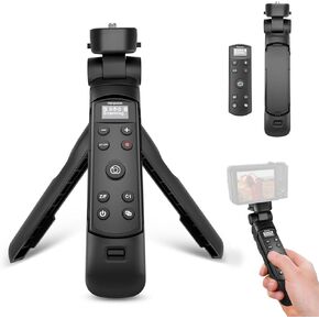for Sony Shooting Grip Mini Tripod, Hanpusen Rechargeable Wireless Remote Control with OLED Screen for ZV-E10/ZV-E1/ZV-1/ZV-1F/RX100 VII/RX0 II/A6700/A6400/A6600/A7 III/FX3/FX30 - for Content Creators