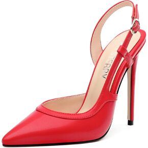 Skysterry Women's Slingback Cheels مغلق إصبع القدم المدببة مقاس 4.7 بوصة الخناجر عالية الكعب.