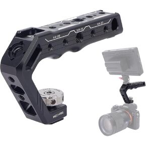 Cold Shoe Camera Handle Grip with ARRI Pin & Triple Threads - CNC Aluminum Top Handle for DSLR/Camera Cage/Monitor/Microphone (15kg Load) 62078