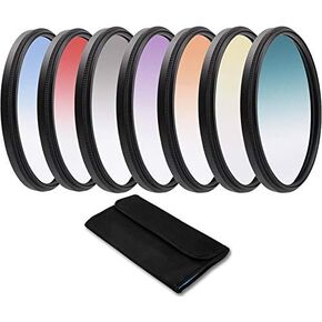 Gradient Color Camera Filter Set 49 52 55 58 62 67 72 77 Lens Filter Set for 82 mm SLR Cameras(82mm)