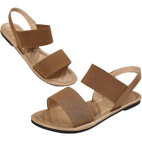 MakeMeChic Women's Summer Ankle Strap Flat Sandals Open Toe Strappy Comfy Slide Sandals