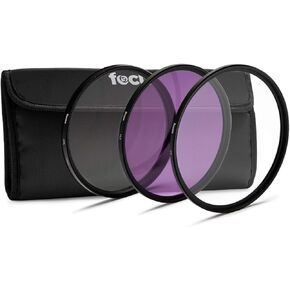 Focus Camera 55 mm 3-Piece Camera Lens Filter Kit with UV, CPL & FL-D - UltraViolet, Circular Polarizer/Linear, and Fluorescent Light - Daylight Filter
