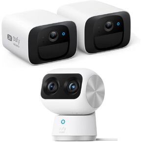 eufy Security SoloCam C210 2-Cam Pack, Wireless Outdoor Camera, 2K Resolution Indoor Cam S350, Dual Cameras, 4K UHD Resolution Security Camera with 8× Zoom and 360° PTZ