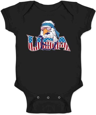 Pop Threads USA Epic Patriot Bald Eagle 4th of July Patriotic Infant Baby Boy Girl Bodysuit in Kuwait