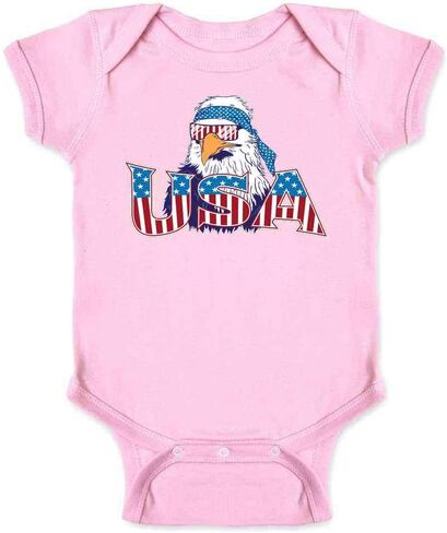 Pop Threads USA Epic Patriot Bald Eagle 4th of July Patriotic Infant Baby Boy Girl Bodysuit in Kuwait