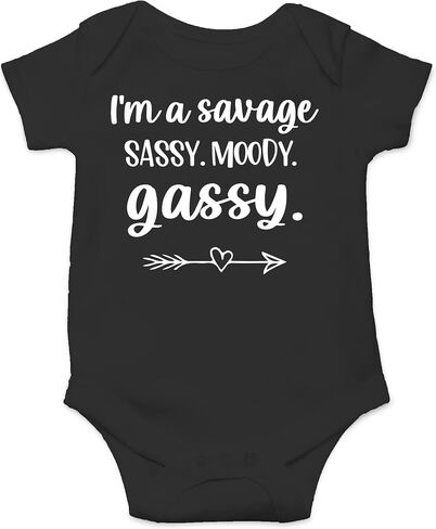 CBTwear I’m a Savage, Sassy, Moody, Gassy - Baby Clothes - Funny Newborn Bodysuit Outfits for Infants in Saudi Arabia
