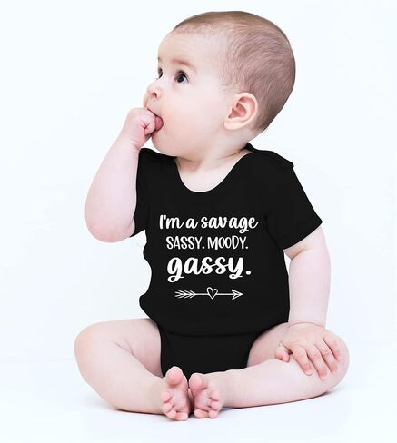 CBTwear I’m a Savage, Sassy, Moody, Gassy - Baby Clothes - Funny Newborn Bodysuit Outfits for Infants in Saudi Arabia