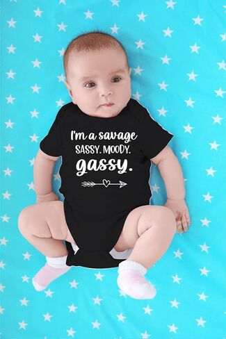 CBTwear I’m a Savage, Sassy, Moody, Gassy - Baby Clothes - Funny Newborn Bodysuit Outfits for Infants in Saudi Arabia