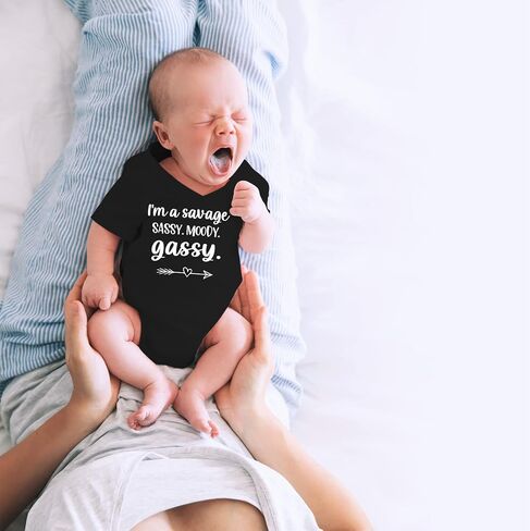 CBTwear I’m a Savage, Sassy, Moody, Gassy - Baby Clothes - Funny Newborn Bodysuit Outfits for Infants in Saudi Arabia
