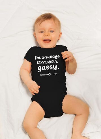 CBTwear I’m a Savage, Sassy, Moody, Gassy - Baby Clothes - Funny Newborn Bodysuit Outfits for Infants in Saudi Arabia