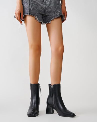Zxhyzlz Womens High Heel Boots - Zip Up ، Teed Toe ، Booties Coleds in Kuwait