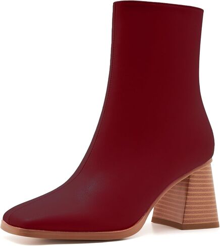 Zxhyzlz Womens High Heel Boots - Zip Up ، Teed Toe ، Booties Coleds in Kuwait