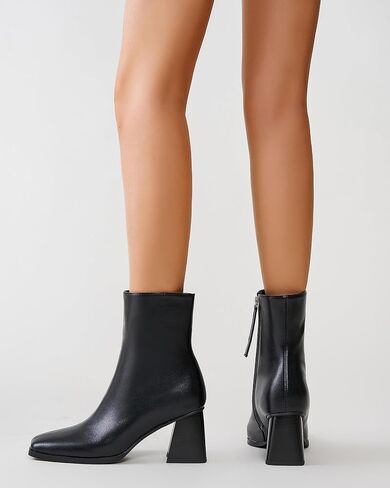 Zxhyzlz Womens High Heel Boots - Zip Up ، Teed Toe ، Booties Coleds in Kuwait