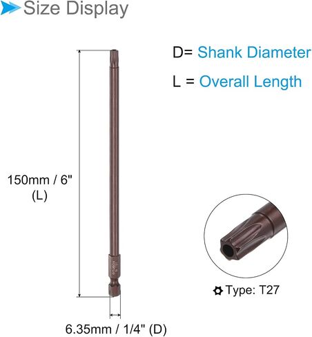 بت مفك البراغي torx المغناطيسي ، T20 6 "طول 1/4" سداسي سداسي ، S2 Steel Star 6 Point Drill Driver Proof - (التطبيقات: لإصلاح السيارات) ، 5 قطع in Kuwait