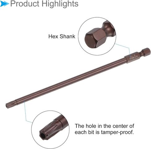 بت مفك البراغي torx المغناطيسي ، T20 6 "طول 1/4" سداسي سداسي ، S2 Steel Star 6 Point Drill Driver Proof - (التطبيقات: لإصلاح السيارات) ، 5 قطع in Kuwait