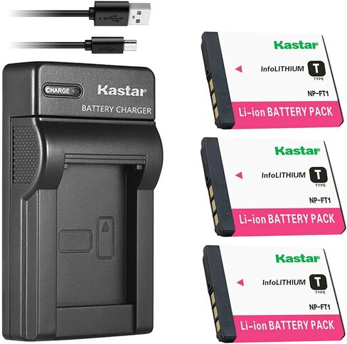 Kastar NP-FT1 Slim USB Battery Charger Replacement for Sony NP-FT1 Type T Battery, BC-TR1 Charger, Cyber-Shot DSC-L1 DSC-M1 DSC-M2 DSC-T1 DSC-T3 DSC-T5 DSC-T9 DSC-T10 DSC-T11 DSC-T33 Camera in Kuwait