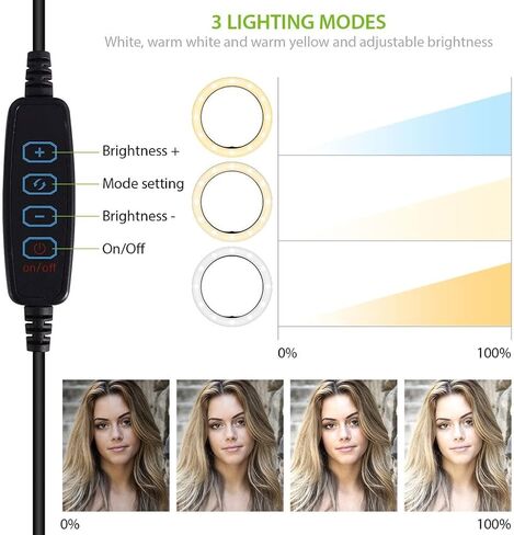 Bright Selfie Ring Tri-Color Light Compatible with Your Samsung Galaxy TabPRO (12.2-inch) 32GB 10 Inch with Remote for Live Stream/Makeup/YouTube/TikTok/Video/Filming (Dimmable/Adjustable) in Saudi Arabia